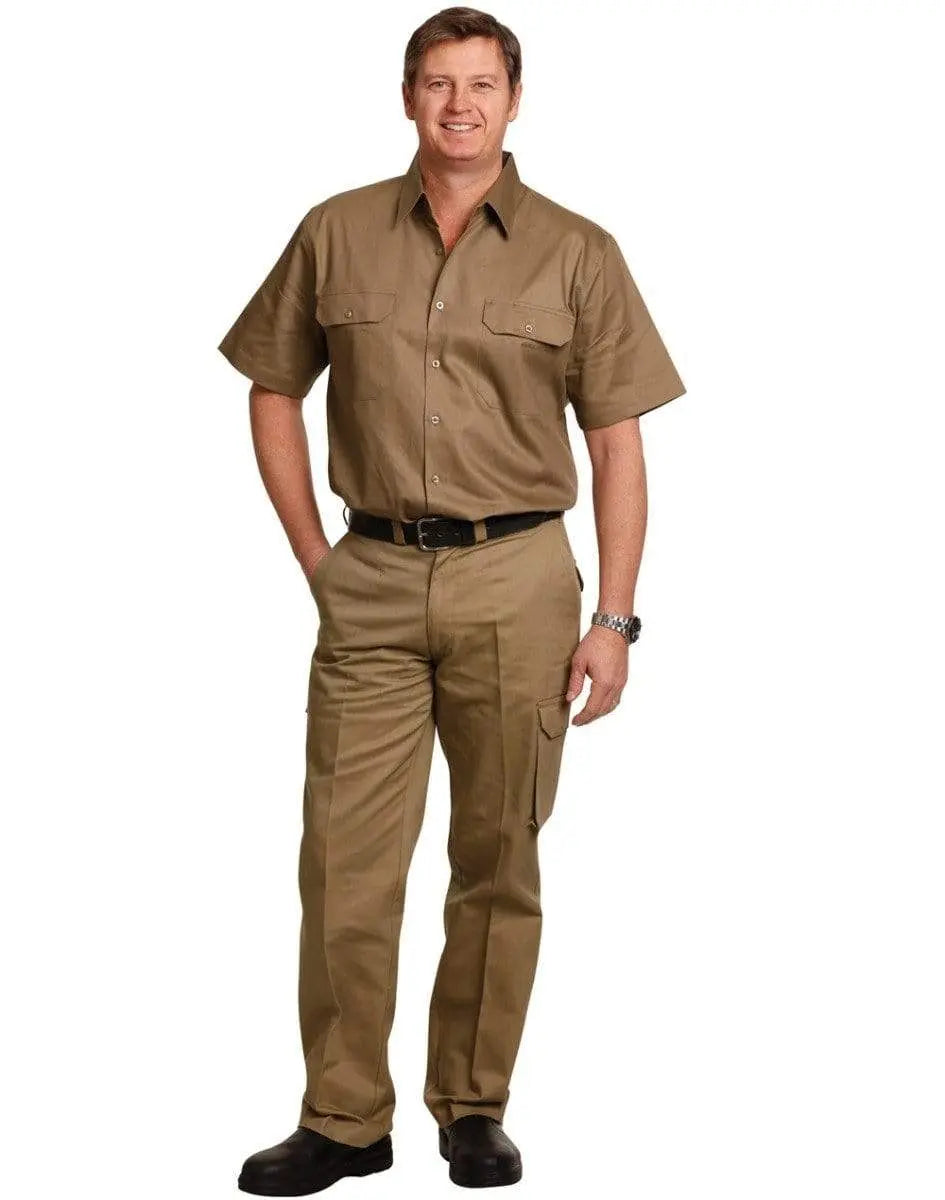 Men's Heavy Cotton Pre-shrunk Drill Pants Long Leg  WP13 Work Wear Australian Industrial Wear